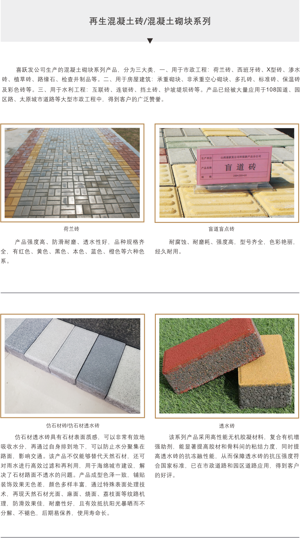 再生混凝土砖/混凝土砌块系列(图1)